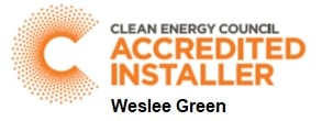 Clean Energy Council Accredited Installer - Weslee Green logo